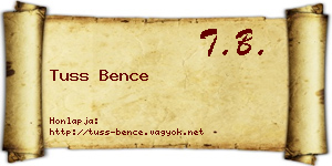 Tuss Bence névjegykártya